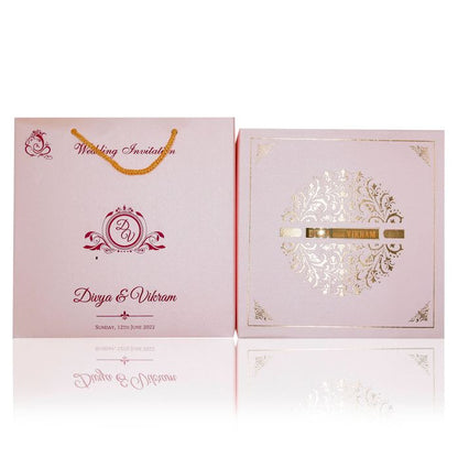Pink gold foiling sweet box card