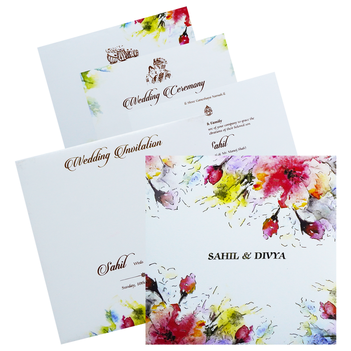 White Padded Invitation Card