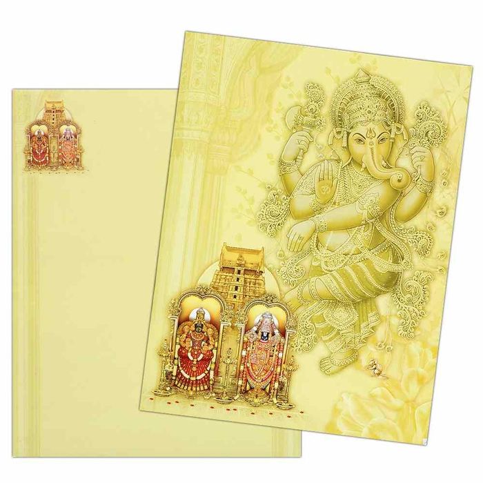 Classic Ganesha Balaji Padmavathi Invitation Card