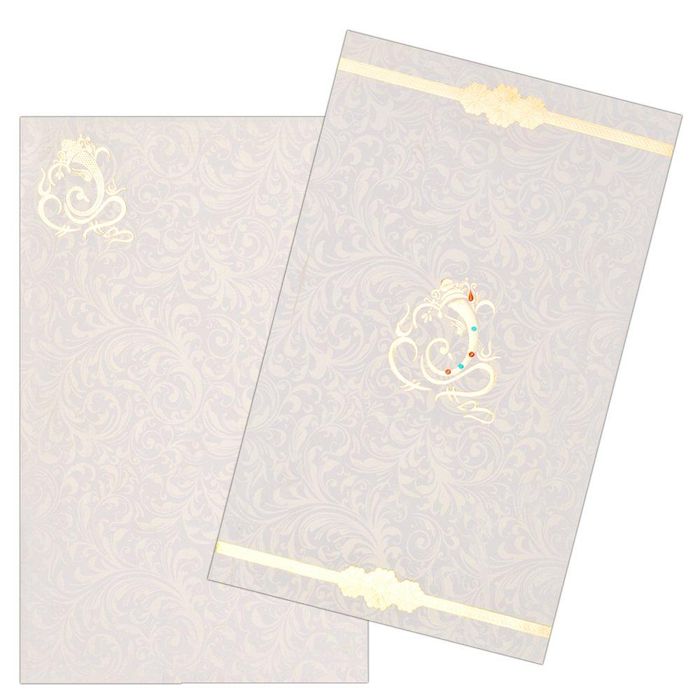 Admirable Ganesha Padded Wedding Card-KNK2280