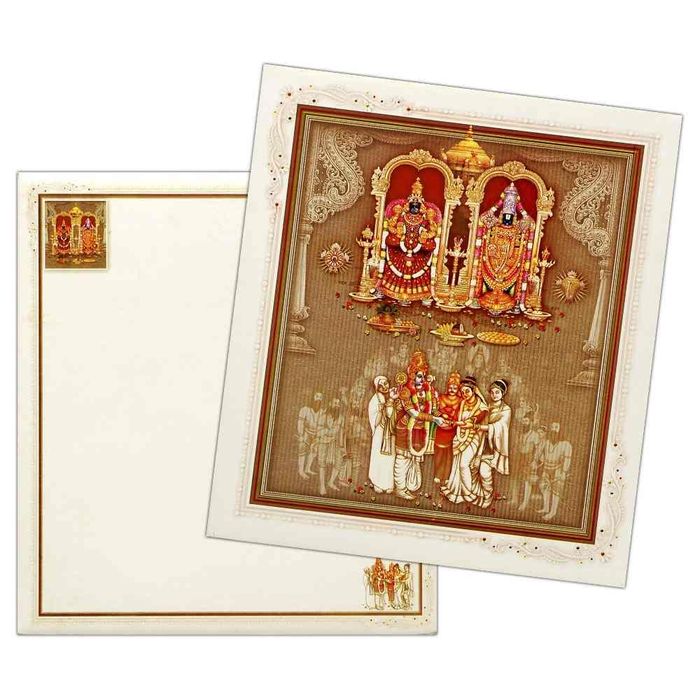 White Hindu Wedding Card
