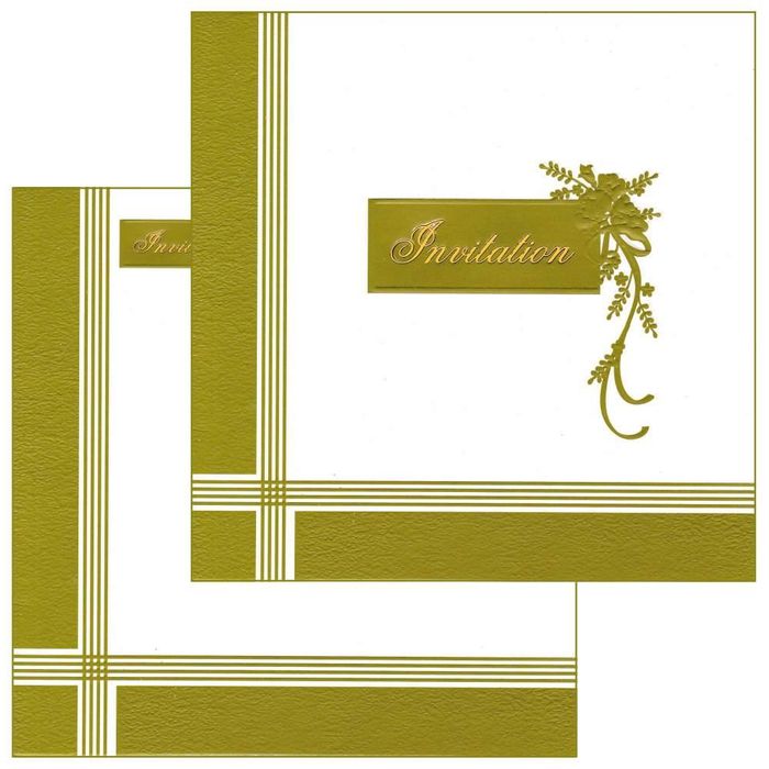 Endearing Green Shading With Blossom Theme Wedding Card - KNK4509