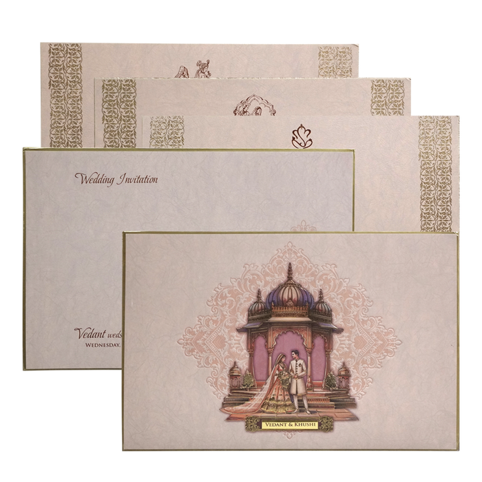 Dusty Pink Premium Embossed Marriage Card