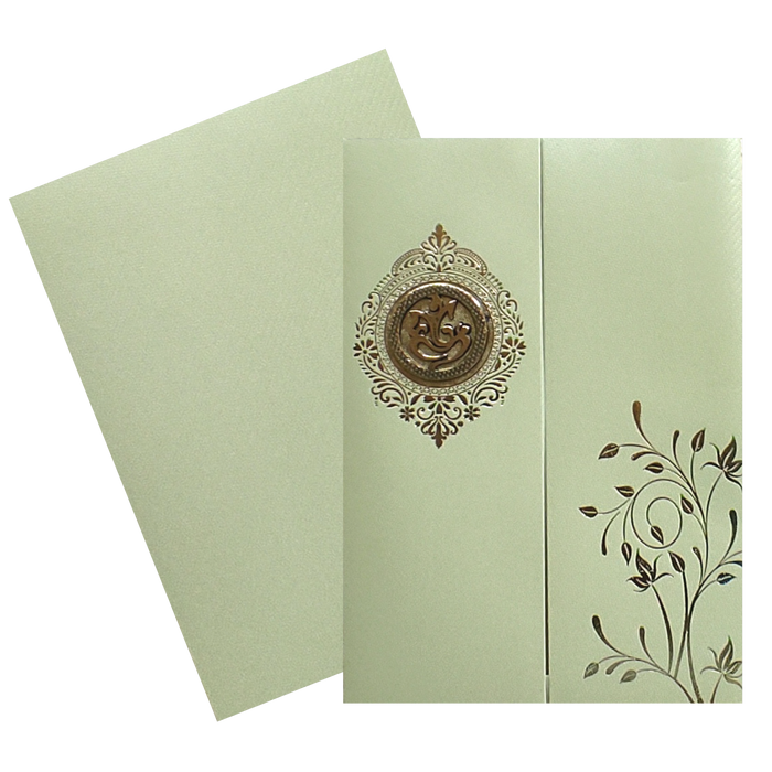 Olive Green Door texture Sheet Wedding Card