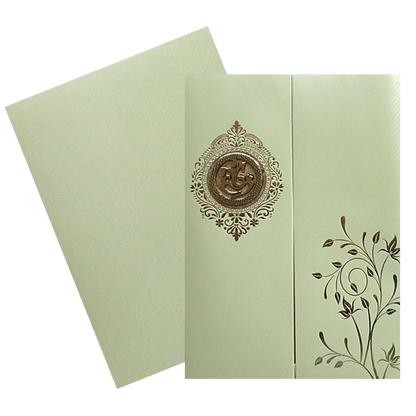 Olive Green Door texture Sheet Wedding Card