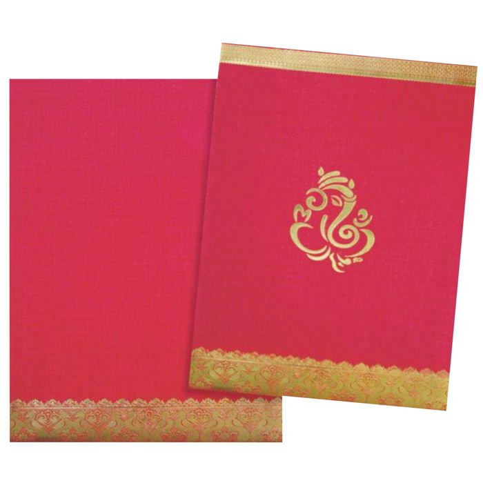 Alluring Cream Shading With Ganesha Theme Wedding Card