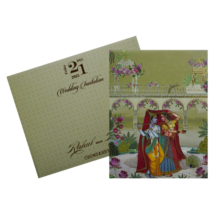 Light Avocado Green Wedding Card