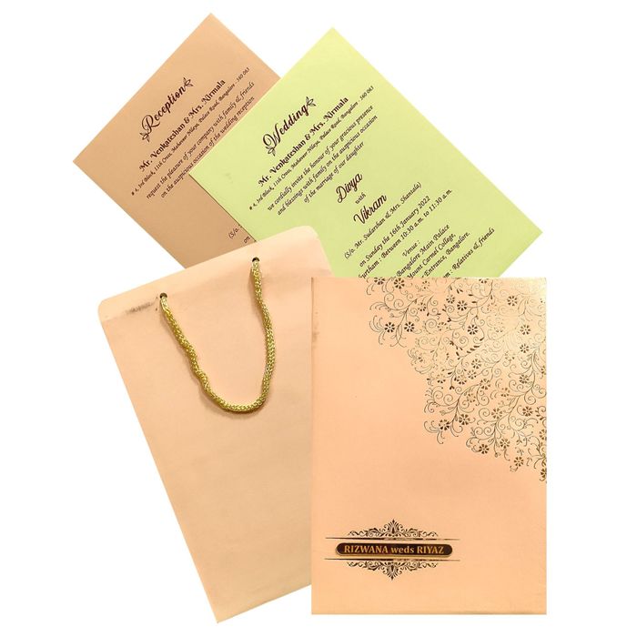 Attractive Posy Design With Gold Foiling Invitation Card - KNPS2501P