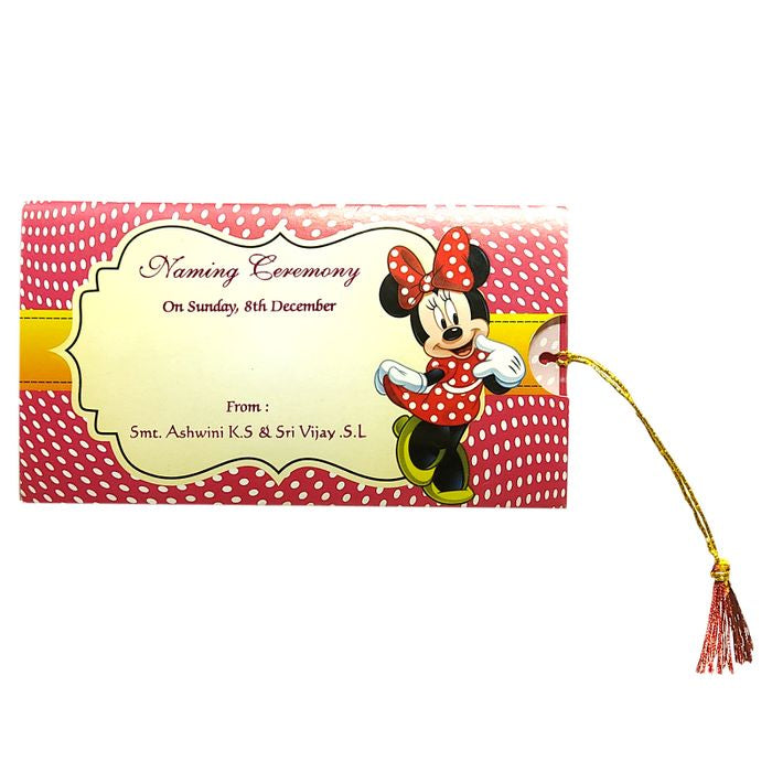 Pink Mini Mouse Birthday Slide Invitation Card