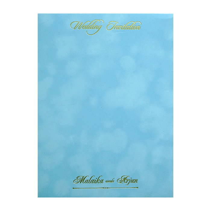 Light Blue Velvet Padded Single Marriage Card
