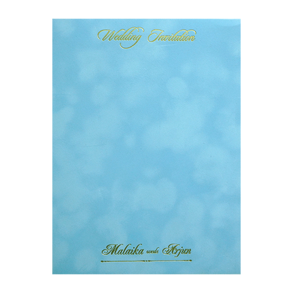 Light Blue Velvet Padded Single Marriage Card