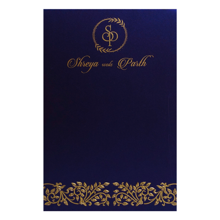 Royal Blue Single Wedding Card