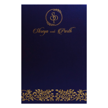 Royal Blue Single Wedding Card
