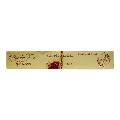 Maroon Red velvet Scroll Card
