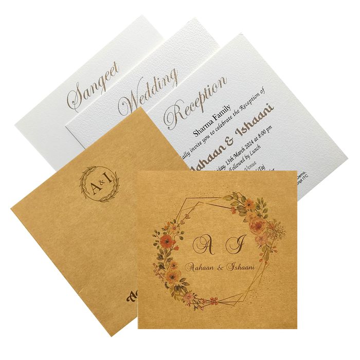 Brown Floral Invitation card
