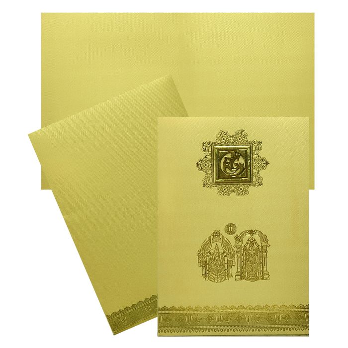 Gold Balaji Padmavathi Invitation Card