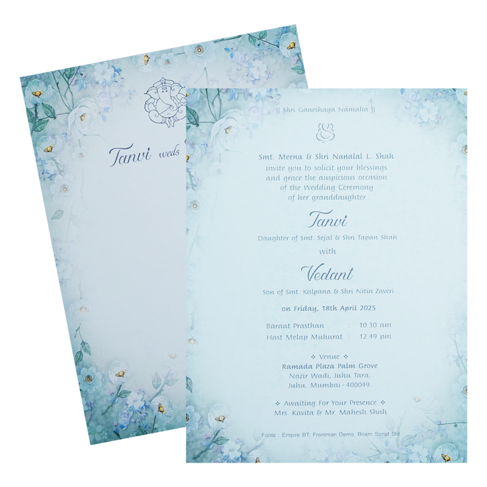Soft Green Single Sheet Invitation