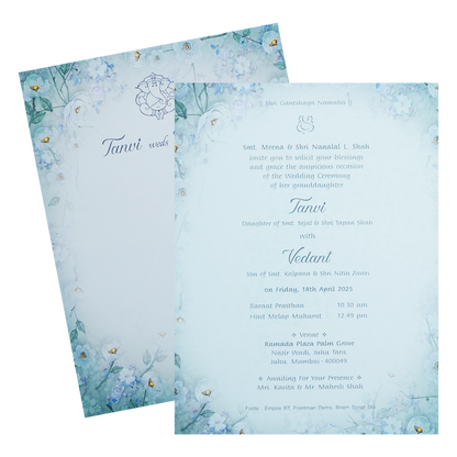 Soft Green Single Sheet Invitation