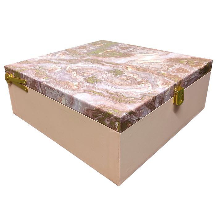 Beige Square Box Invitation-KBX0502