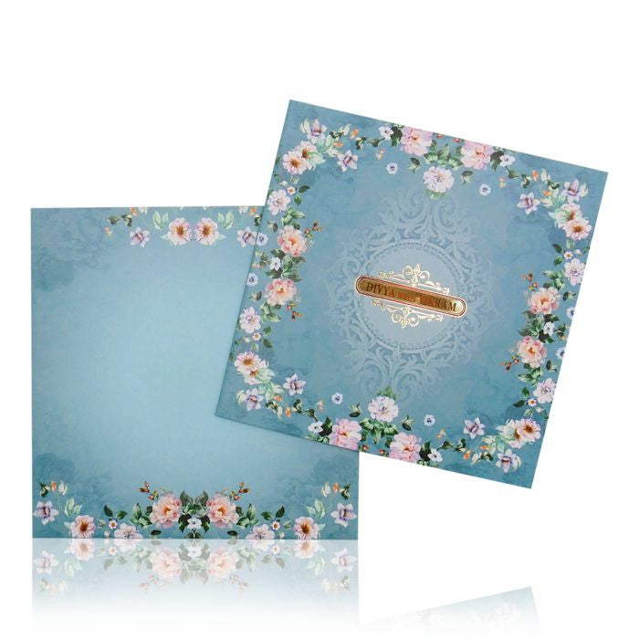 Berry Blue Floral Offset With Name Plate-KNKBY5407