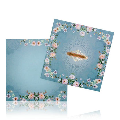 Berry Blue Floral Offset With Name Plate-KNKBY5407