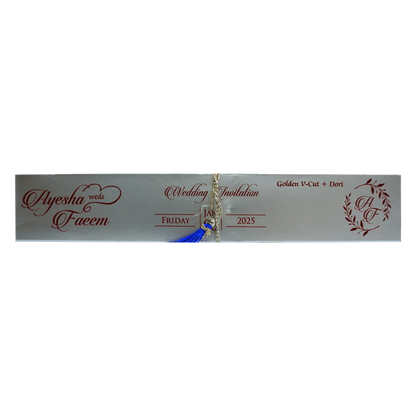 Dark Emerald Green Velvet Scroll Card