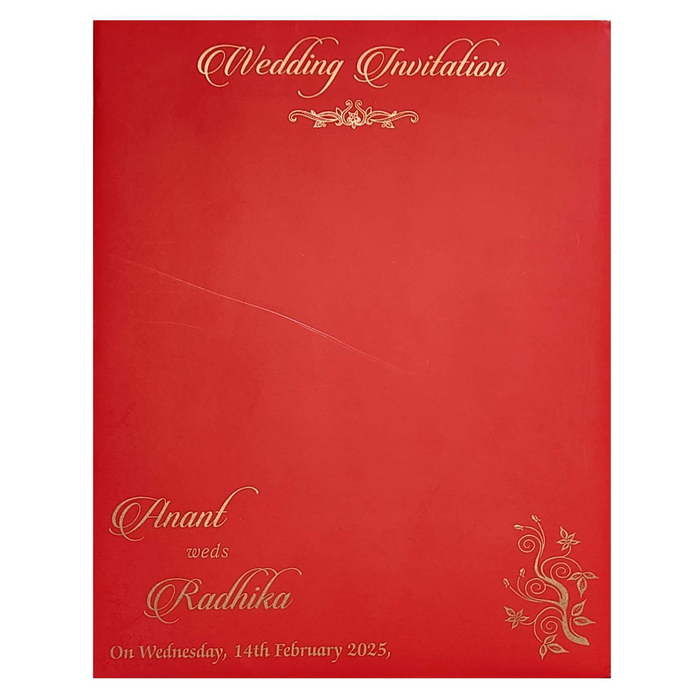 Red Floral Wedding Card Design