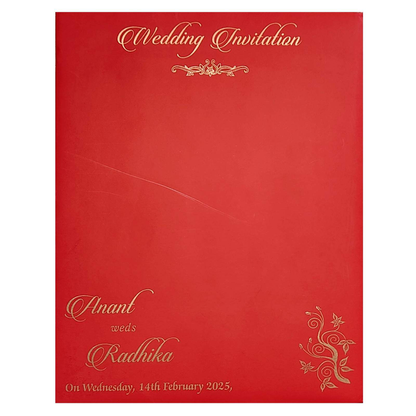 Red Floral Wedding Card Design