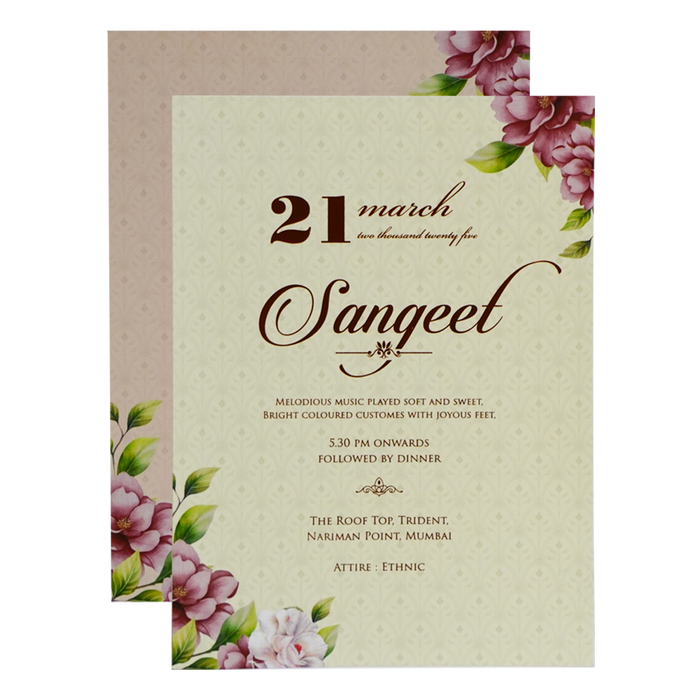 Peach Door Nameplate Wedding Card