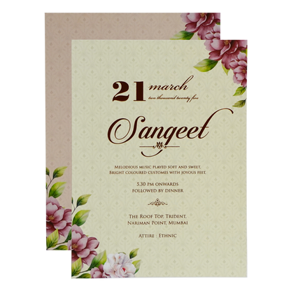 Peach Door Nameplate Wedding Card