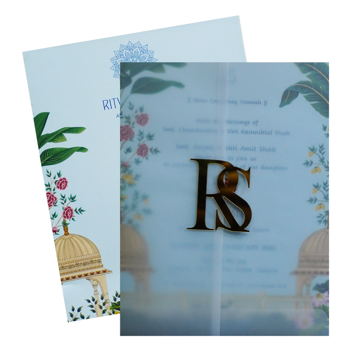 Pale Blue Tracing Sheet Invitation