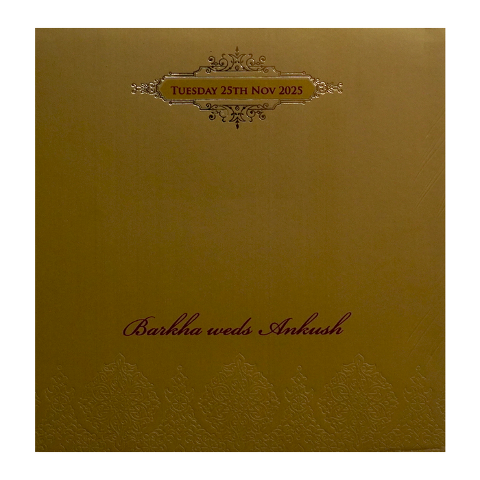Golden Pattern Wedding Card