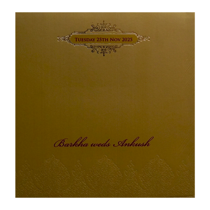 Golden Pattern Wedding Card