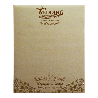 Metallic Brown Laser cut Padded Wedding Card