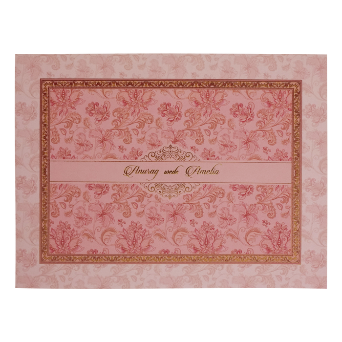 Pink Pattern Designs Wedding Invitation Card