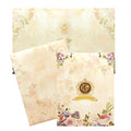 Cream Floral Gold Foiling With Nameplate Invitation Card