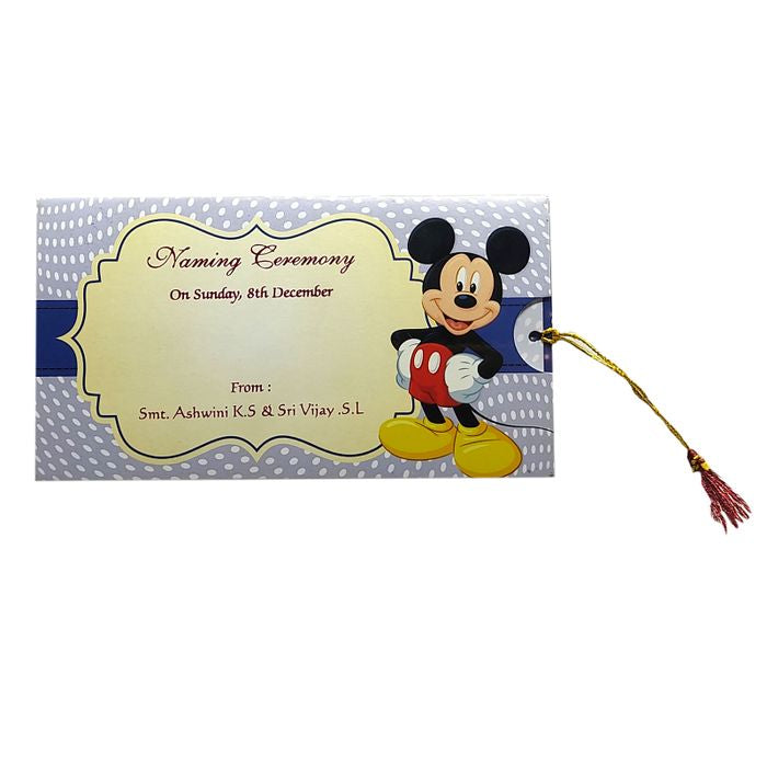 Blue Mickey Mouse Birthday Slide Invitation Card
