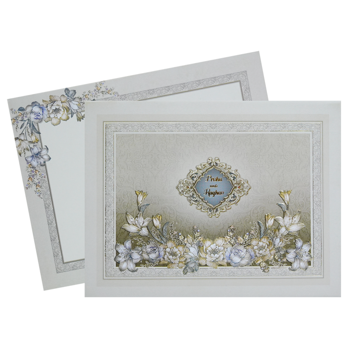 Beige Padded Wedding Card