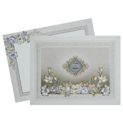 Beige Padded Wedding Card