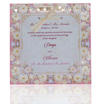 Pink apple laser cut design invitation
