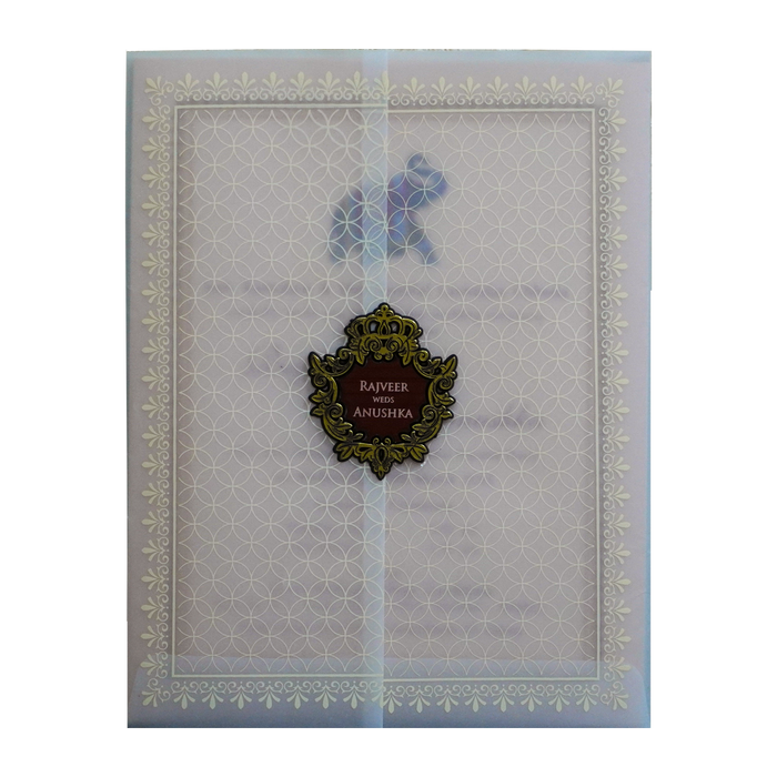 Peach Tracing Wedding Card Design