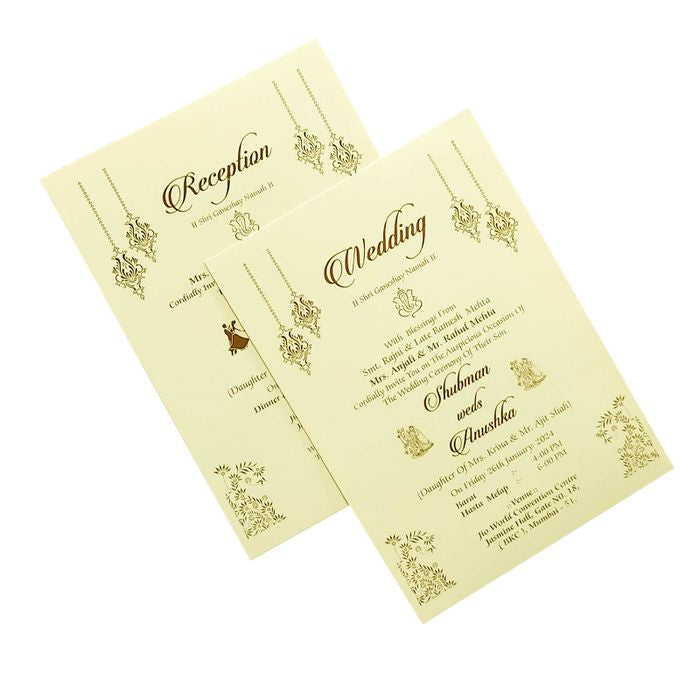 White Floral Wedding Invitation Card