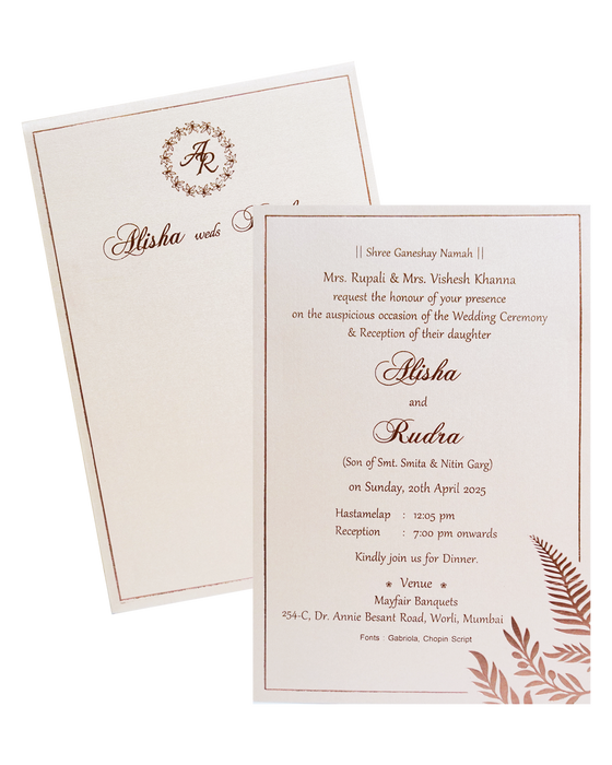 Peach Single Invitation Card