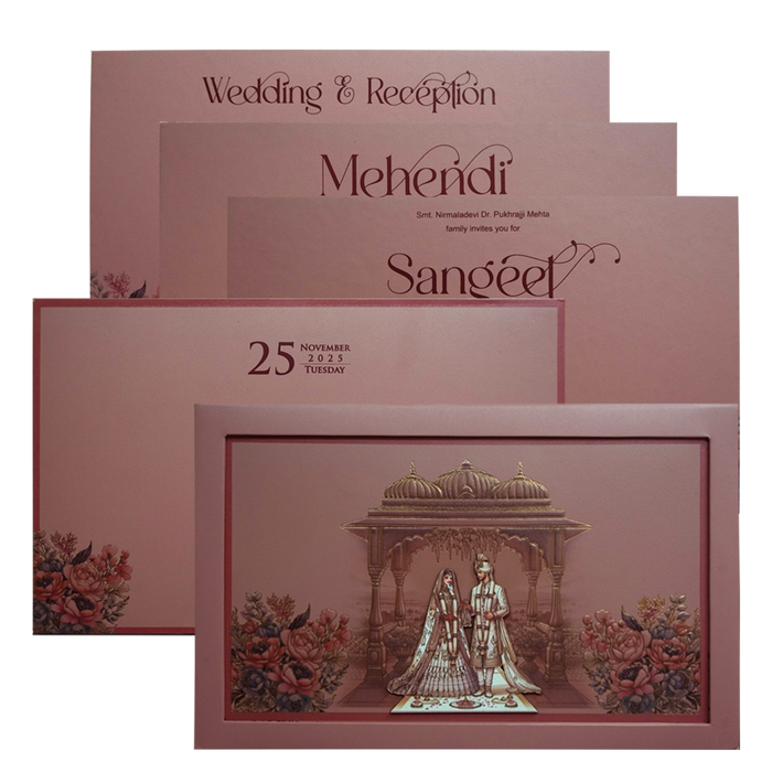 Peach Royal Premium Padded Invitation