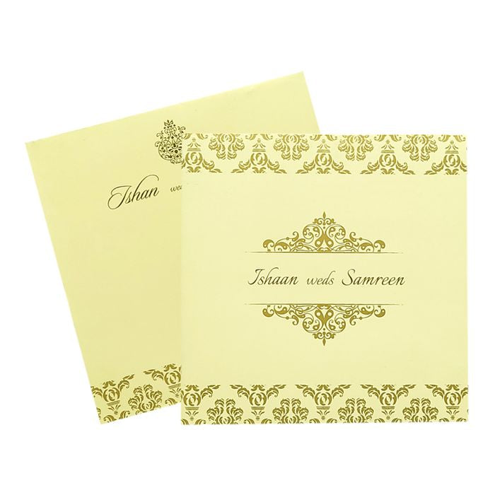Cream Gold Design Invitation Card