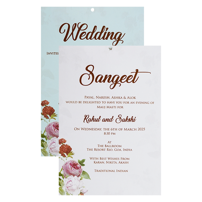 Pink Floral Wedding Invitation Card