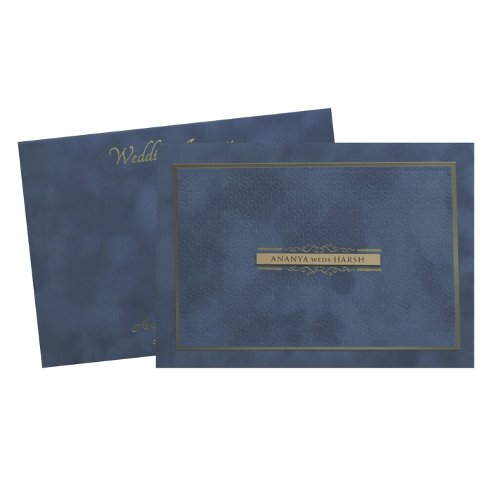 Light Grey Velvet Padded Wedding Card