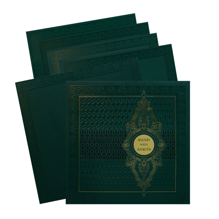 Green MDF Wedding Card