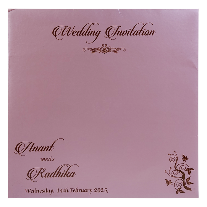 Pink Embossed Wedding Invitation