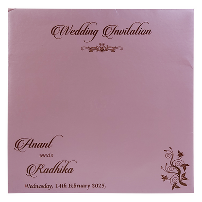 Pink Embossed Wedding Invitation
